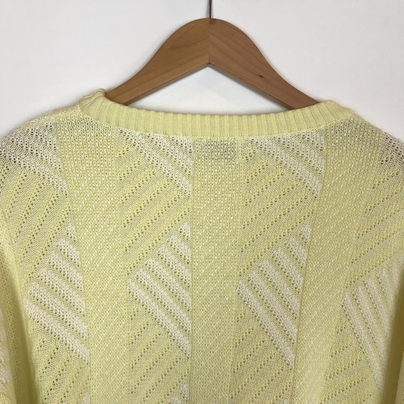St. Croix Knits Pale Yellow Geometric Knit Sweater - Picture 6 of 8